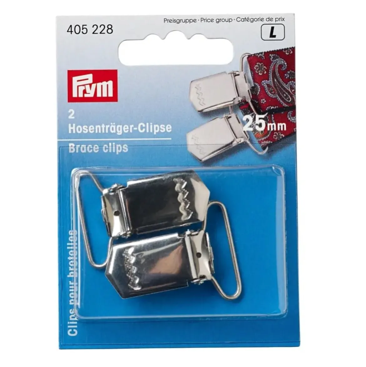 Hosenträger-Clips, 18mm, silberfarbig im 2er Pack von Prym
