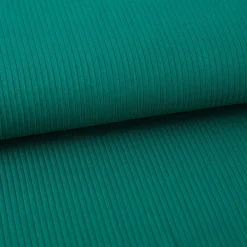 Interlock Jersey Mandy gerippt einfarbig dunkel grün 1,40m Breite
