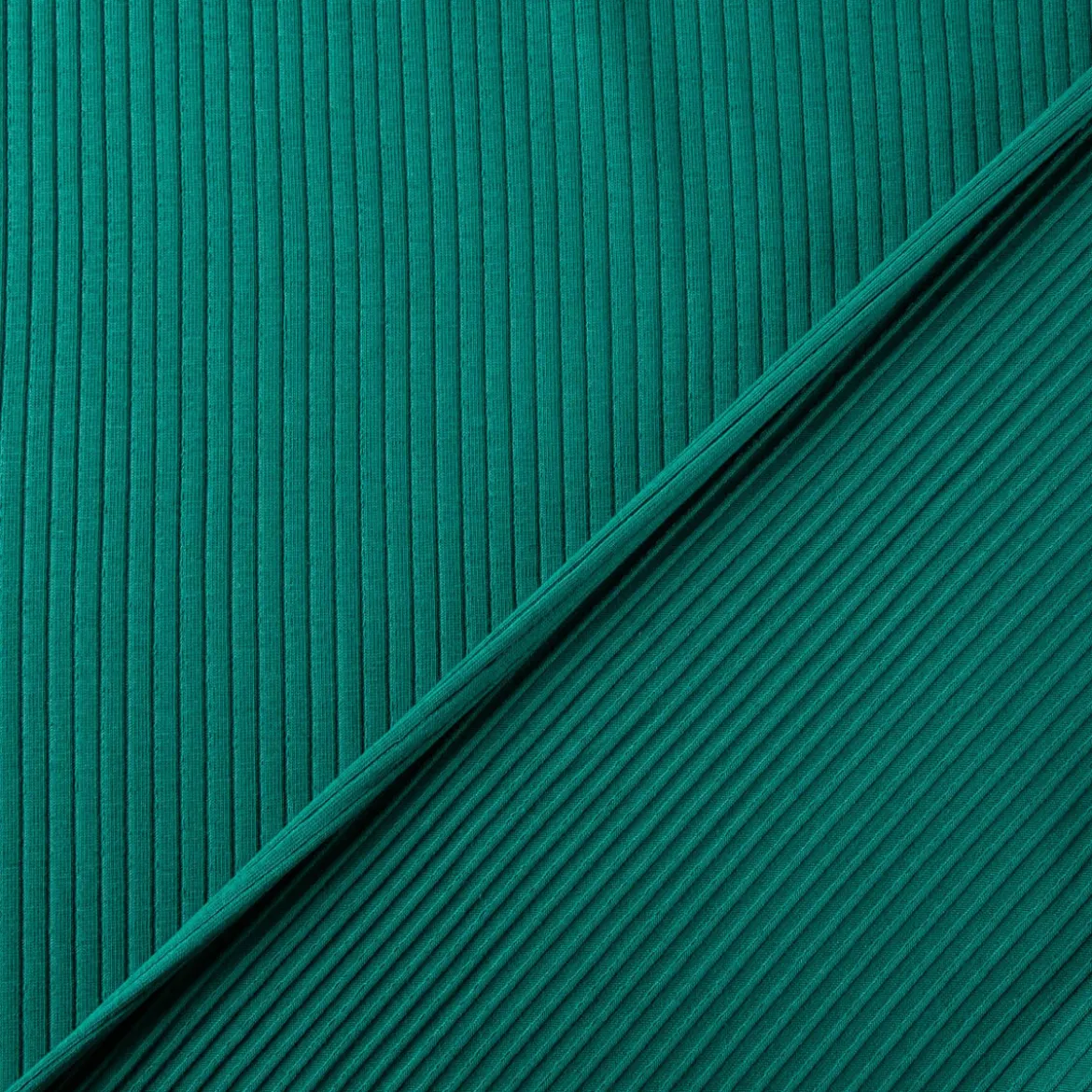 Interlock Jersey Mandy gerippt einfarbig dunkel grün 1,40m Breite