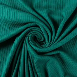 Interlock Jersey Mandy gerippt einfarbig dunkel grün 1,40m Breite