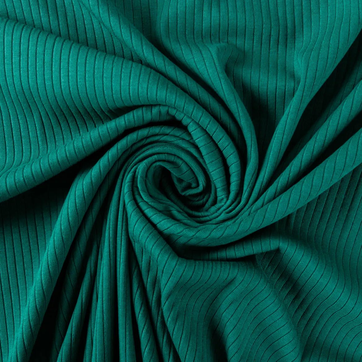 Interlock Jersey Mandy gerippt einfarbig dunkel grün 1,40m Breite