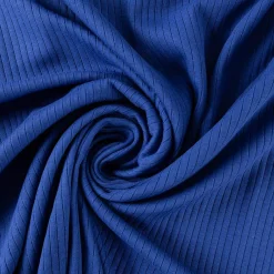 Interlock Jersey Mandy gerippt einfarbig royal blau 1,40m Breite