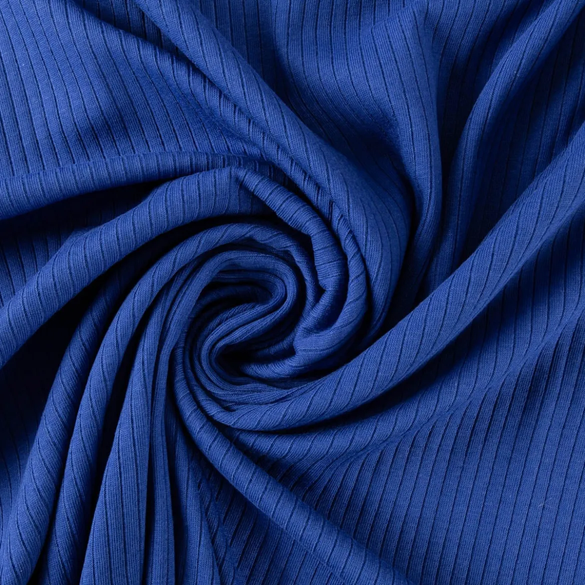 Interlock Jersey Mandy gerippt einfarbig royal blau 1,40m Breite