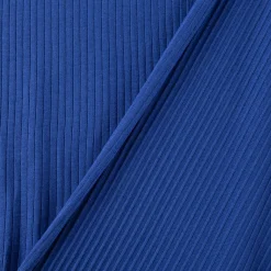 Interlock Jersey Mandy gerippt einfarbig royal blau 1,40m Breite