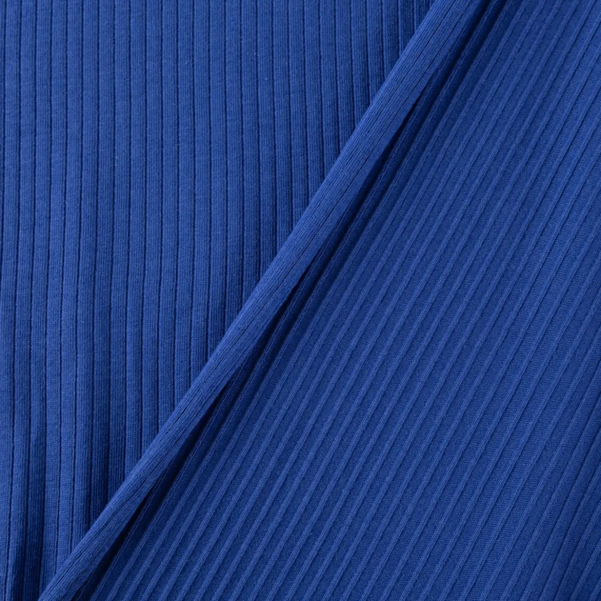 Interlock Jersey Mandy gerippt einfarbig royal blau 1,40m Breite