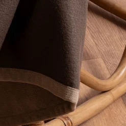 3-in-1 Thermovorhang Dim-Out Akustik mit Ösenaufhängung uni braun strukturiert 140x260cm