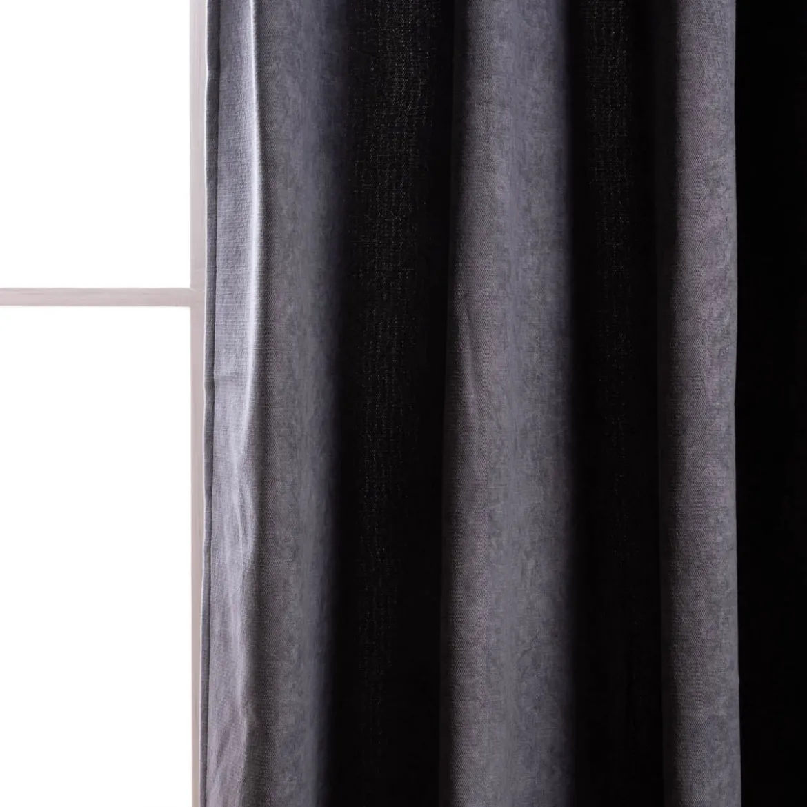 3-in-1 Thermovorhang Dim-Out Akustik mit Ösenaufhängung uni anthrazit grau strukturiert 140x260cm