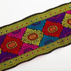 Jacquardborte Webband Ornamente lila rot gold türkis 10cm Breite