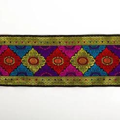 Jacquardborte Webband Ornamente lila rot gold türkis 10cm Breite