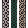 Jacquard-Borte Webborte orientalische Blumen schwarz rosa 40mm breit