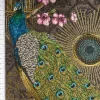 Jacquard Dekostoff Peacock Extravagant Pfau blau grün 1,4m Breite