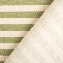 Jacquard Stoff Baumwollstoff Maurs Streifen Natur Grün 2,60m Breite