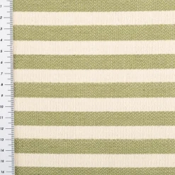 Jacquard Stoff Baumwollstoff Maurs Streifen Natur Grün 2,60m Breite