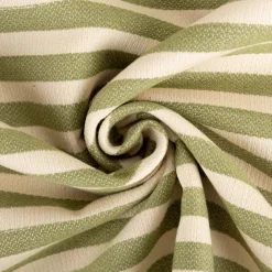 Jacquard Stoff Baumwollstoff Maurs Streifen Natur Grün 2,60m Breite