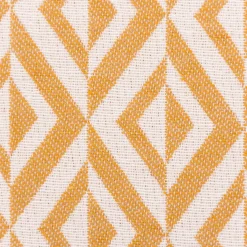 Jacquard Stoff Dekostoff Doubleface Monza Art Déco ockergelb weiß 2,80m Breite