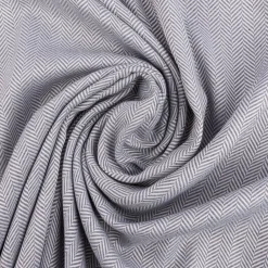 Jacquard Stoff Dekostoff Doubleface Miseno Fischgrät hellgrau 2,80m Breite