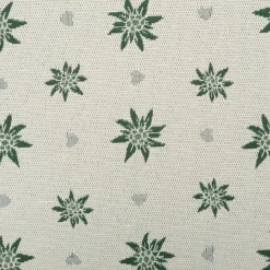 Jacquard Stoff Dekostoff Edelweiß Landhaus Doubleface grün ecru 1,4m Breite