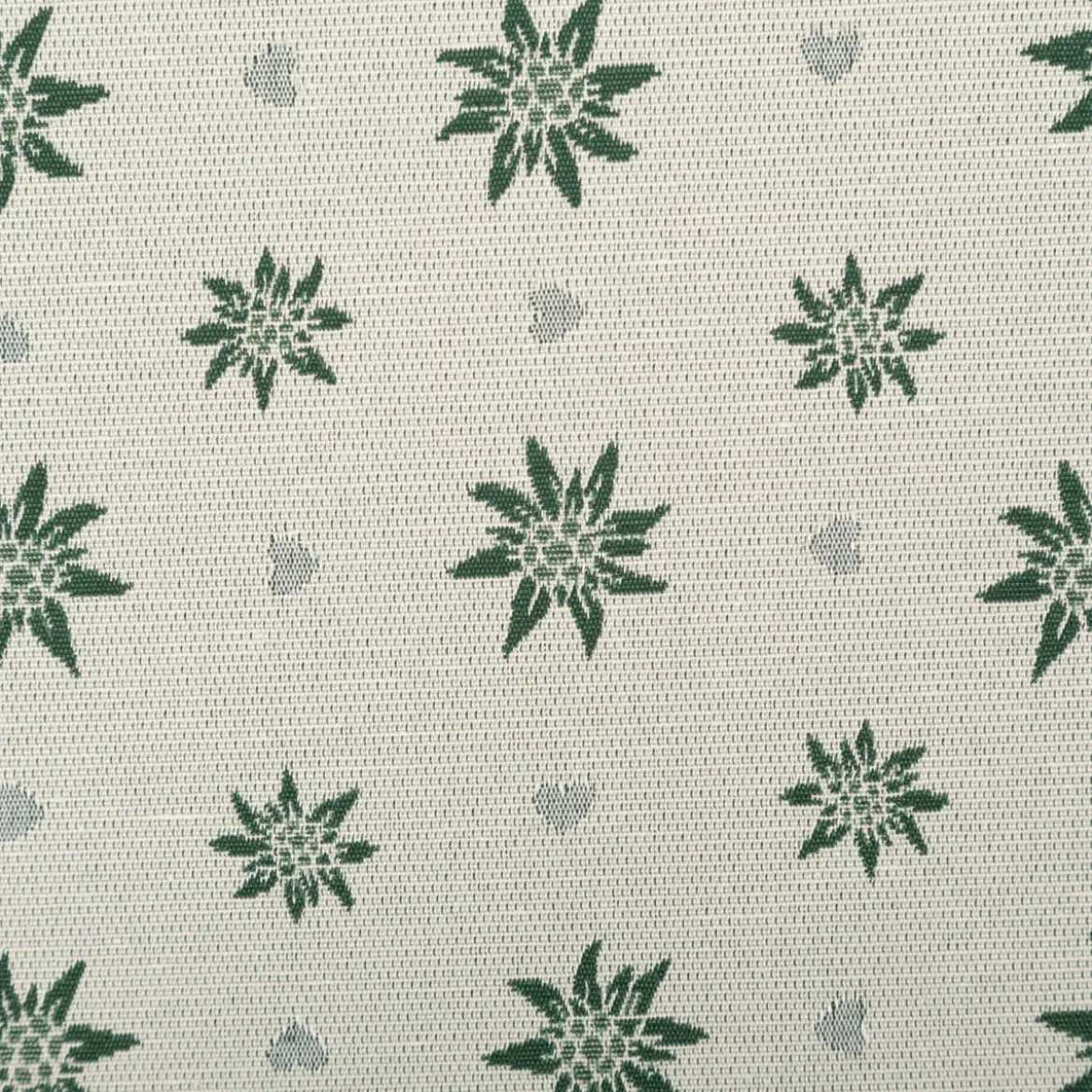 Jacquard Stoff Dekostoff Edelweiß Landhaus Doubleface grün ecru 1,4m Breite