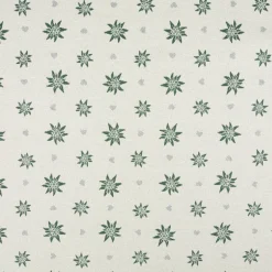 Jacquard Stoff Dekostoff Edelweiß Landhaus Doubleface grün ecru 1,4m Breite