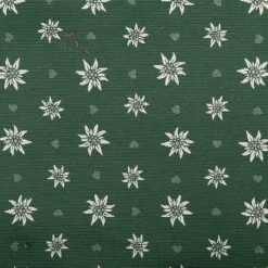 Jacquard Stoff Dekostoff Edelweiß Landhaus Doubleface grün ecru 1,4m Breite