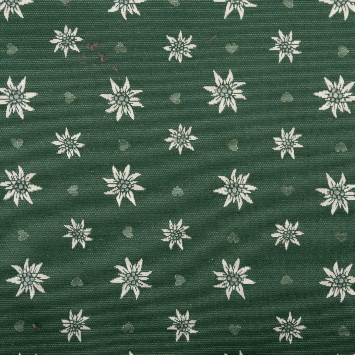 Jacquard Stoff Dekostoff Edelweiß Landhaus Doubleface grün ecru 1,4m Breite