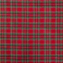 Jacquard Stoff Dekostoff Vichy Karo rot grün 2,80m Breite