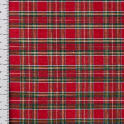 Jacquard Stoff Dekostoff Vichy Karo rot grün 2,80m Breite