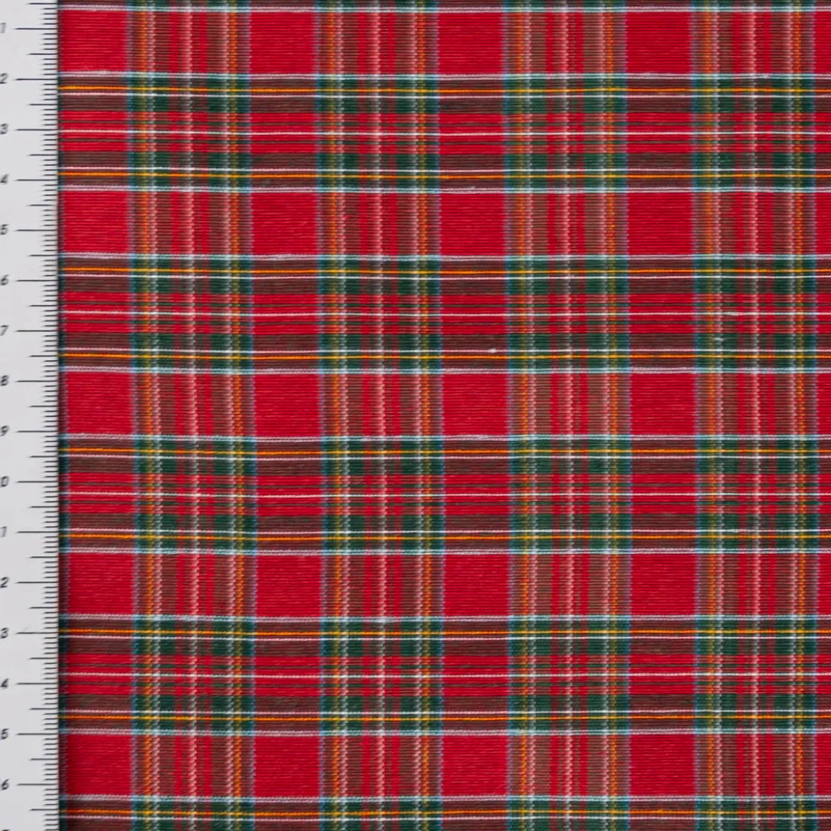 Jacquard Stoff Dekostoff Vichy Karo rot grün 2,80m Breite