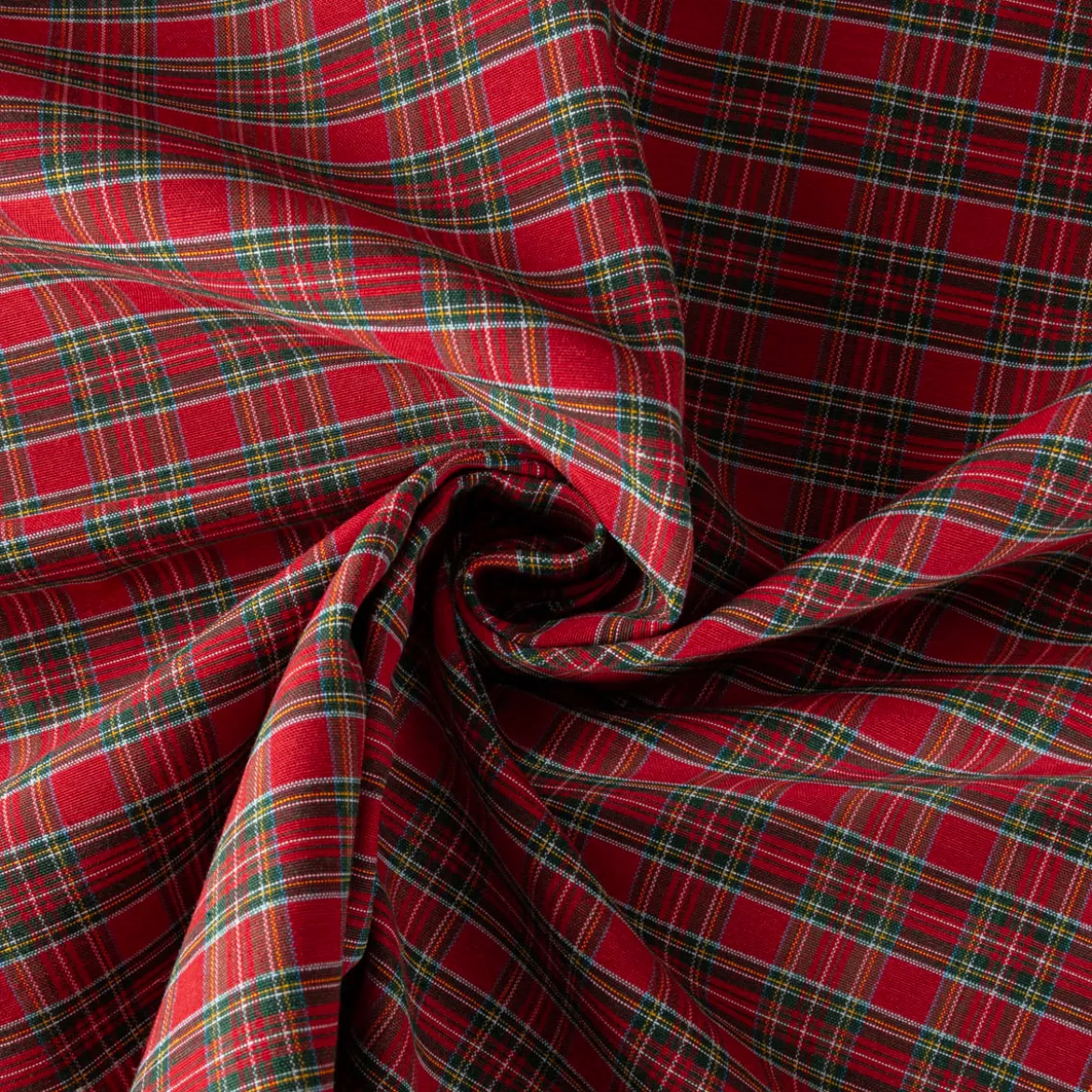Jacquard Stoff Dekostoff Vichy Karo rot grün 2,80m Breite