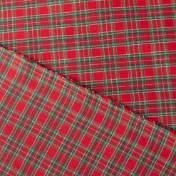 Jacquard Stoff Dekostoff Vichy Karo rot grün 2,80m Breite