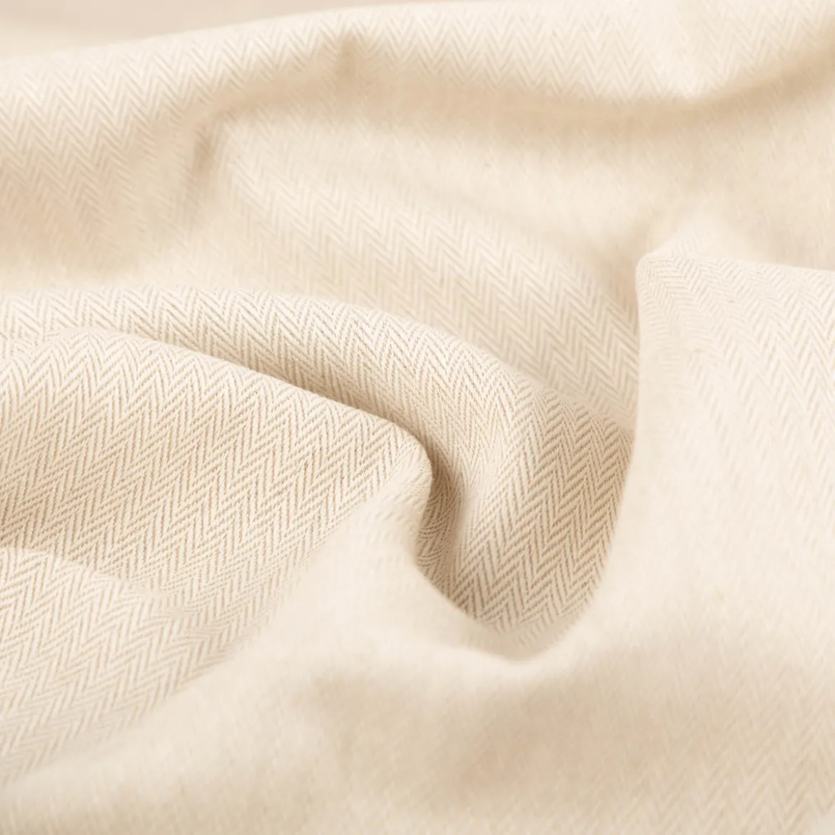 Jacquard Stoff Dobby Fischgrat natur 1,40m Breite