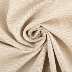 Jacquard Stoff Dobby Fischgrat natur 1,40m Breite