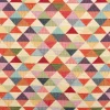 Jacquard Stoff Gobelin Dreiecke beige bunt 1,40m Breite