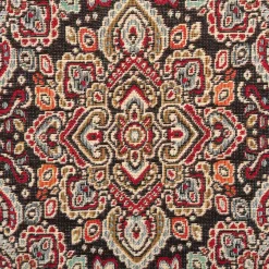 Jacquard Stoff Gobelin Ornamente schwarz bunt 1,40m Breite