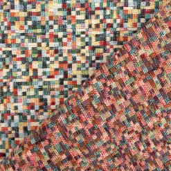 Jacquard Stoff Gobelin Pixel bunt 1,40m Breite