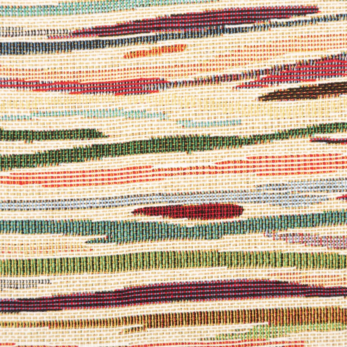 Jacquard Stoff Gobelin Streifen beige bunt 1,40m Breite