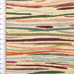 Jacquard Stoff Gobelin Streifen beige bunt 1,40m Breite