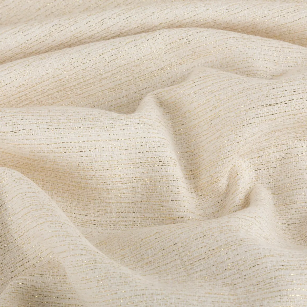 Jacquard Stoff Gold Glam Metallic-Effekte weiß gold 2,80m Breite