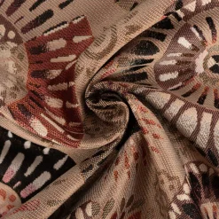 Jacquard Stoff Premium Dekostoff Mandala Circle Sun taupe rot schwarz 1,4m Breite