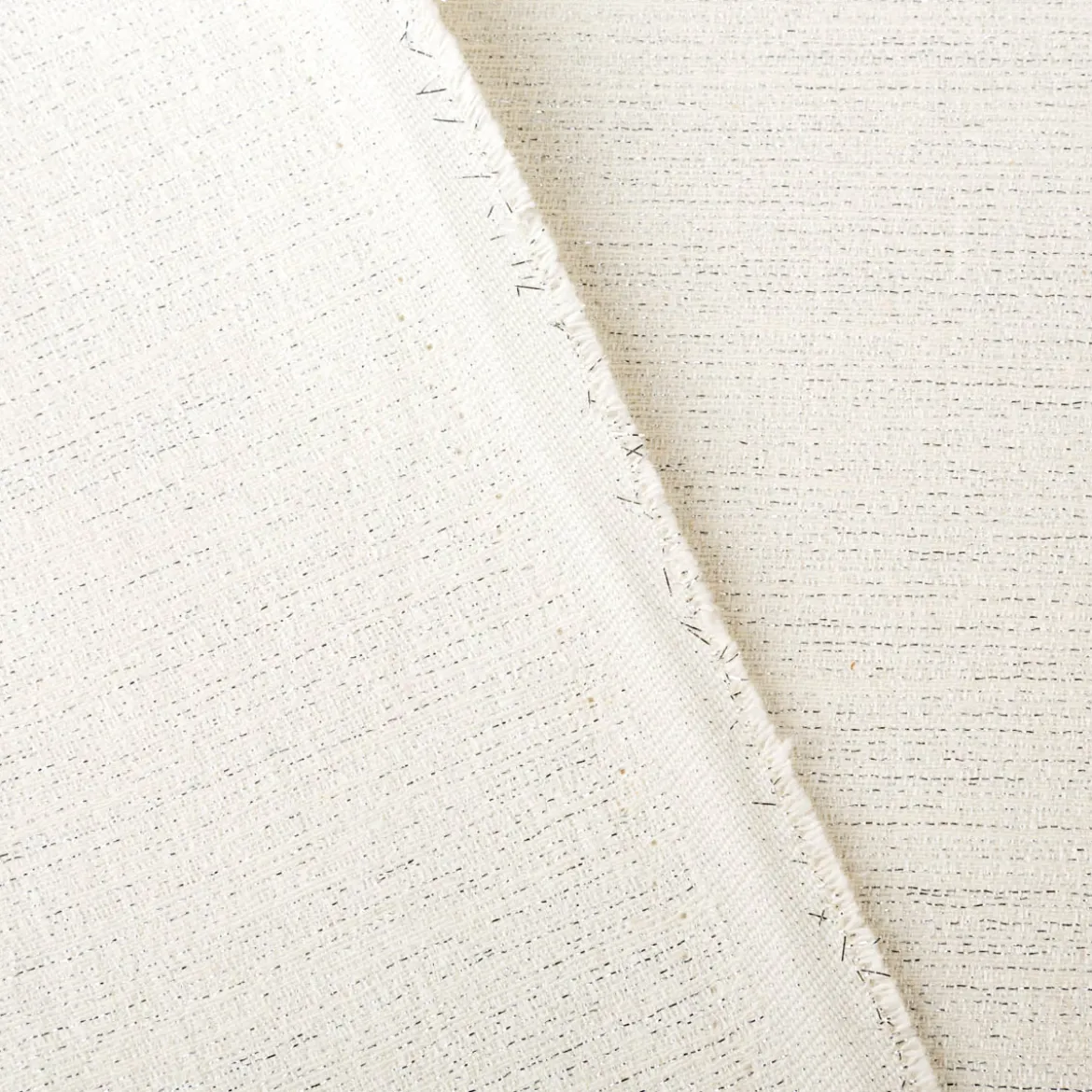 Jacquard Stoff Silver Glam Metallic-Effekte weiß silber 2,80m Breite
