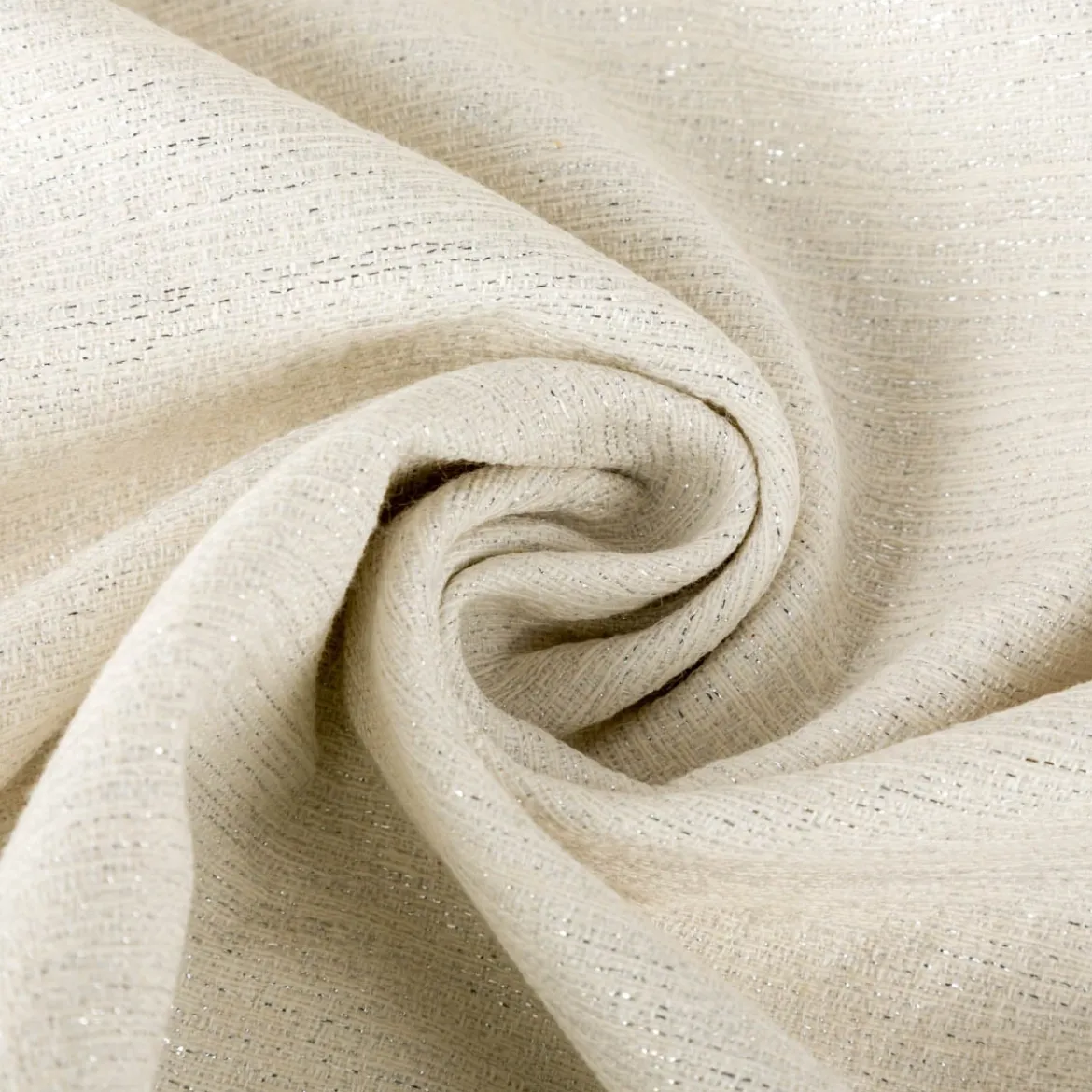 Jacquard Stoff Silver Glam Metallic-Effekte weiß silber 2,80m Breite