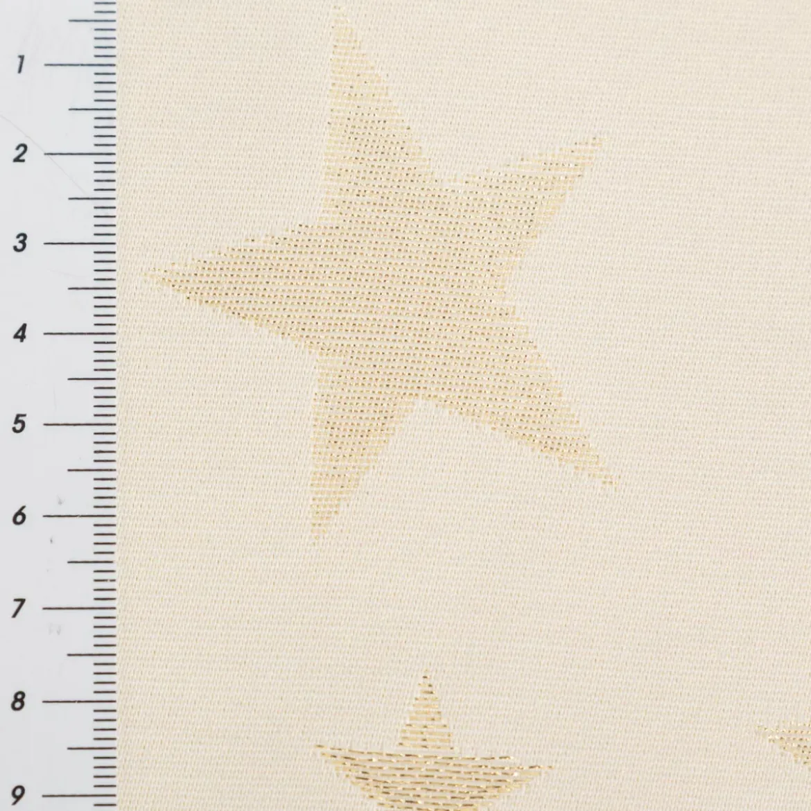 Jacquard Stoff Weihnachtsstoff Sterne Gold Glam Metallic-Effekte beige gold 2,80m Breite
