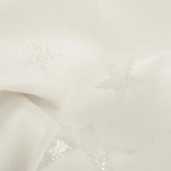 Jacquard Stoff Weihnachtsstoff Sterne Silber Glam Metallic-Effekte ecru silber 2,80m Breite