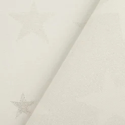 Jacquard Stoff Weihnachtsstoff Sterne Silber Glam Metallic-Effekte ecru silber 2,80m Breite