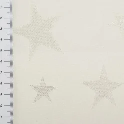 Jacquard Stoff Weihnachtsstoff Sterne Silber Glam Metallic-Effekte ecru silber 2,80m Breite