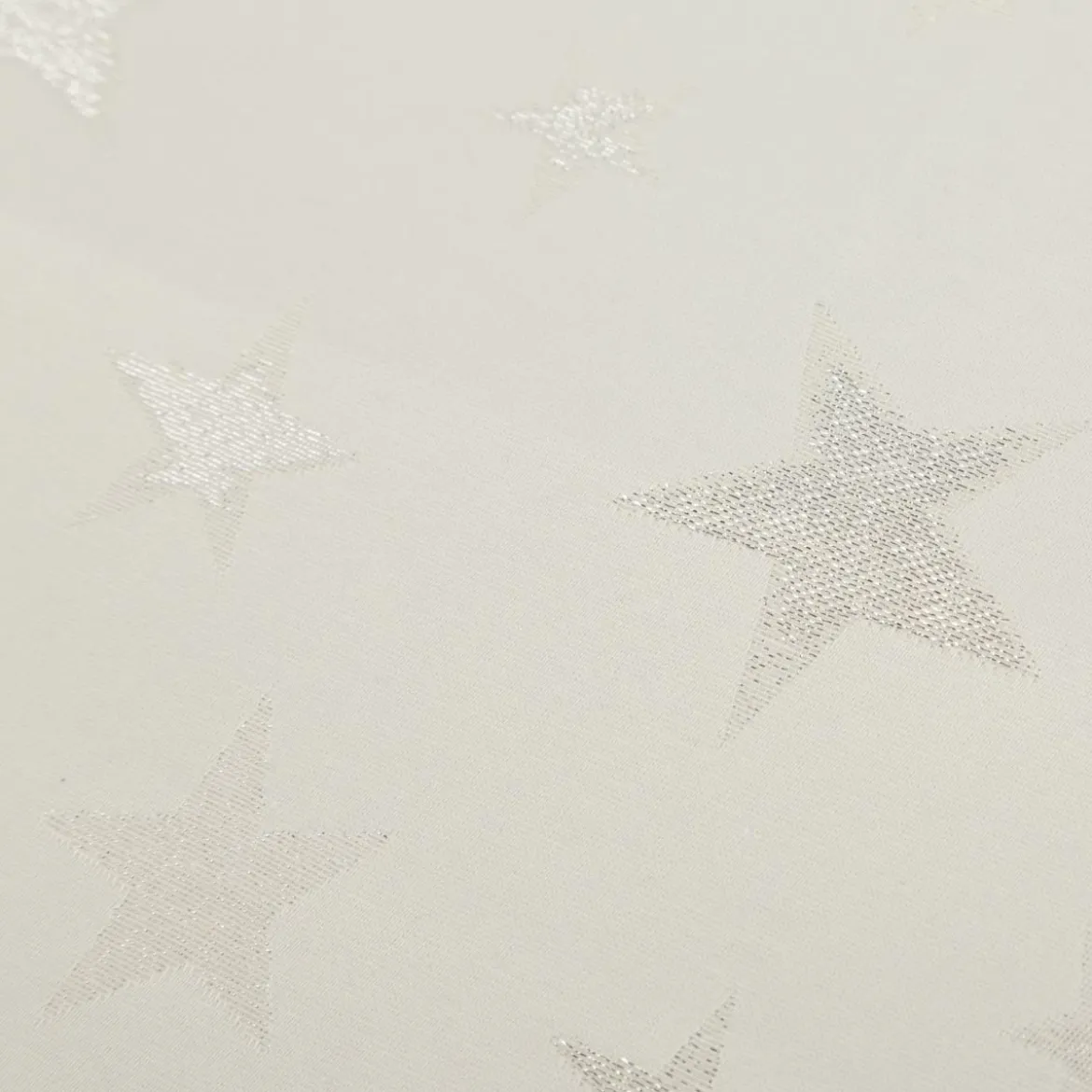 Jacquard Stoff Weihnachtsstoff Sterne Silber Glam Metallic-Effekte ecru silber 2,80m Breite