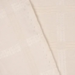 Jacquard Tischwäschestoff Dekostoff extrabreit Karo Würfel ecru 2,8m Breite