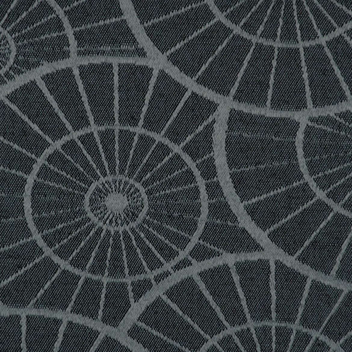 Jacquard Tischwäschestoff Doubleface extrabreit Caprice Kreise petrol 3,2m Breite