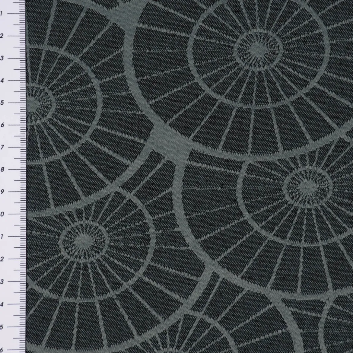 Jacquard Tischwäschestoff Doubleface extrabreit Caprice Kreise petrol 3,2m Breite