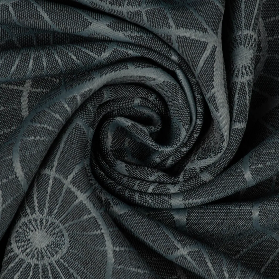 Jacquard Tischwäschestoff Doubleface extrabreit Caprice Kreise petrol 3,2m Breite